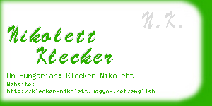 nikolett klecker business card